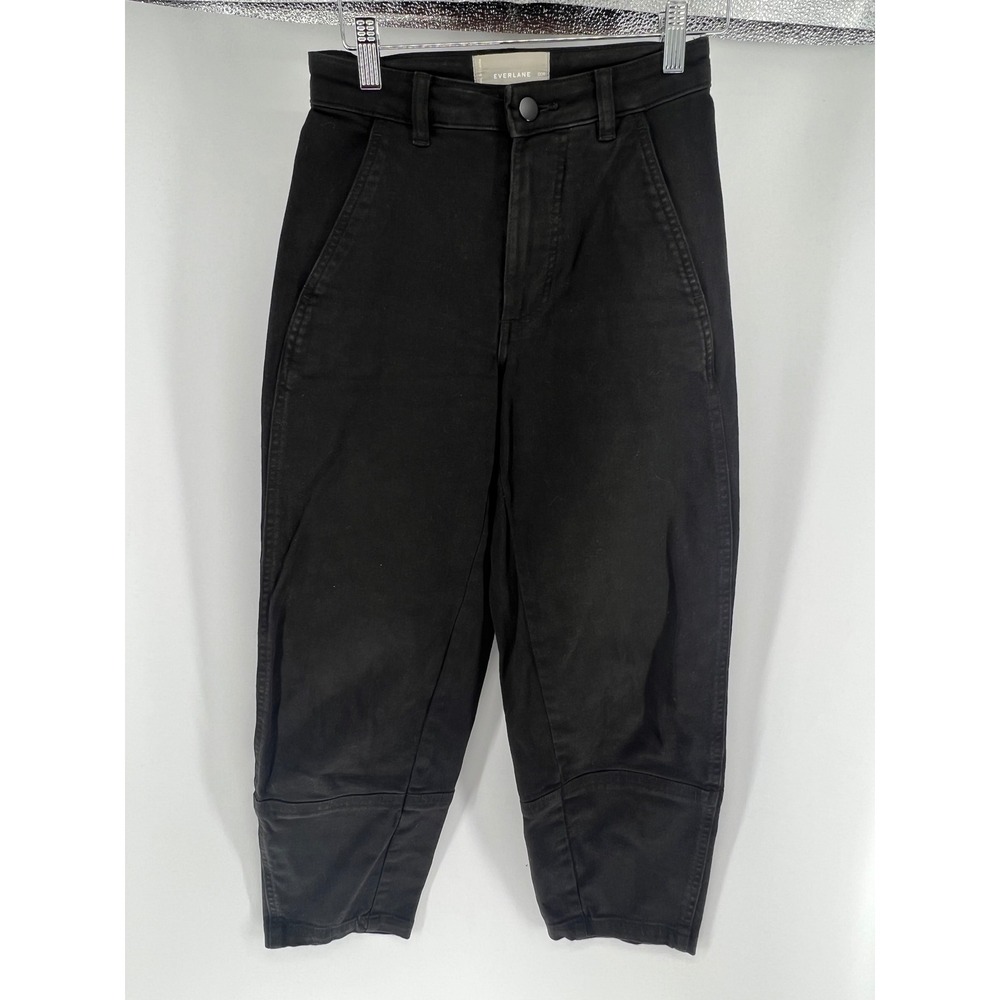 Everlane Arc Jean Washed Black Curved Leg Cropped High Rise Pants Size 00R